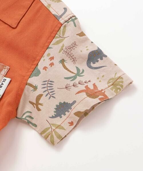 SLAP SLIP / スラップ スリップ シャツ・ブラウス | 【お揃い/接触冷感】サファリ柄切り替え胸ポケット付き麻レーヨンシャツ(80~130cm) | 詳細15