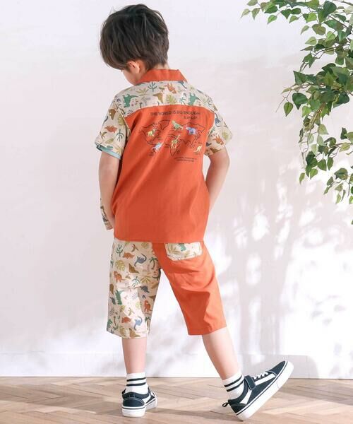 SLAP SLIP / スラップ スリップ シャツ・ブラウス | 【お揃い/接触冷感】サファリ柄切り替え胸ポケット付き麻レーヨンシャツ(80~130cm) | 詳細9