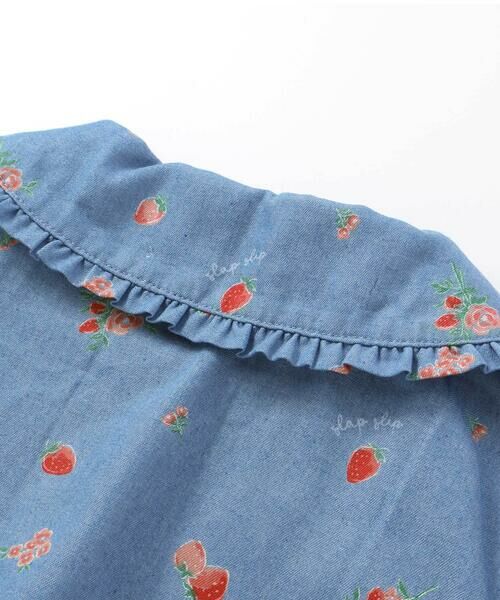 SLAP SLIP / スラップ スリップ シャツ・ブラウス | 【お揃い】デニムイチゴ×お花プリントセーラー襟パフスリーブトップス(80~130cm) | 詳細8
