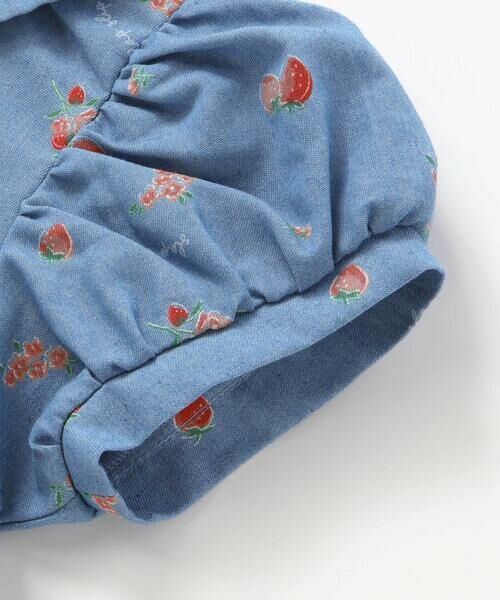 SLAP SLIP / スラップ スリップ シャツ・ブラウス | 【お揃い】デニムイチゴ×お花プリントセーラー襟パフスリーブトップス(80~130cm) | 詳細9