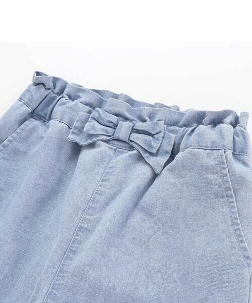 SLAP SLIP / スラップ スリップ デニムパンツ | ウエストリボン裾レースお花シェル刺しゅう7分丈パンツ(90~130cm) | 詳細8