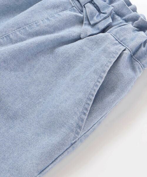 SLAP SLIP / スラップ スリップ デニムパンツ | ウエストリボン裾レースお花シェル刺しゅう7分丈パンツ(90~130cm) | 詳細9