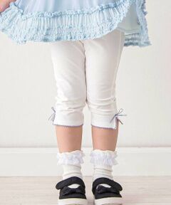 SLAP SLIP / スラップ スリップ レギンス・スパッツ | 無地シェル柄裾スリットリボン付き6分丈レギンス(80~130cm)