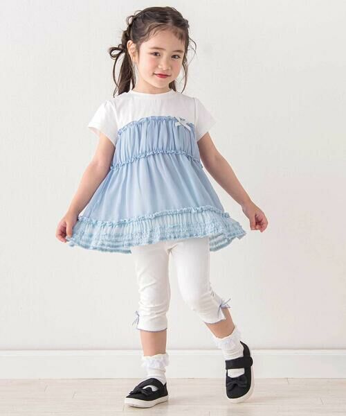 SLAP SLIP / スラップ スリップ レギンス・スパッツ | 無地シェル柄裾スリットリボン付き6分丈レギンス(80~130cm) | 詳細2