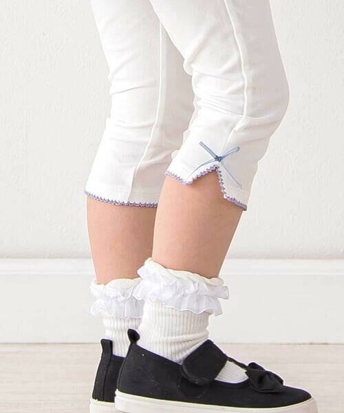 SLAP SLIP / スラップ スリップ レギンス・スパッツ | 無地シェル柄裾スリットリボン付き6分丈レギンス(80~130cm) | 詳細3