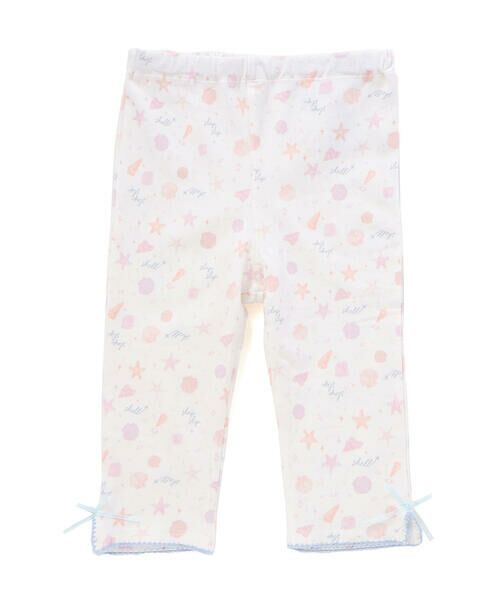 SLAP SLIP/スラップ スリップ 無地シェル柄裾スリットリボン付き6分丈レギンス(80~130cm) ホワイト系×シェル柄 110cm SLAP SLIP/スラップ スリップ 無地シェル柄裾スリットリボン付き6分丈レギンス(80~130cm) ホワイト系×シェル柄 110cm
