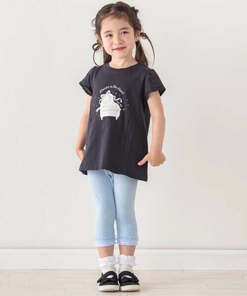 SLAP SLIP / スラップ スリップ レギンス・スパッツ | 裾チュールストライプレース編み6分丈レギンス(80~130cm) | 詳細10