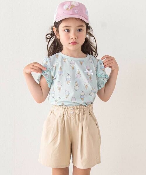 SLAP SLIP / スラップ スリップ ショート・ハーフ・半端丈パンツ | 【お揃い/接触冷感】無地花柄ひまわり麻レーヨンタック入りショートパンツ(90~130cm) | 詳細13