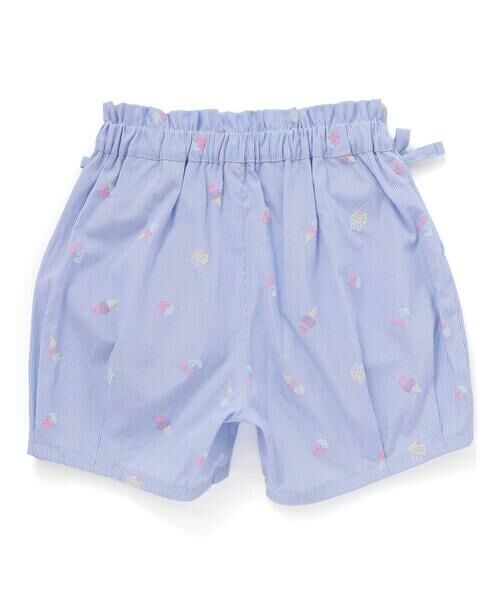 SLAP SLIP / スラップ スリップ ショート・ハーフ・半端丈パンツ | 【お揃い】カラフルスイーツ刺しゅう風発泡プリント柄サイドリボン裾タックショートパンツ(90~130cm) | 詳細2