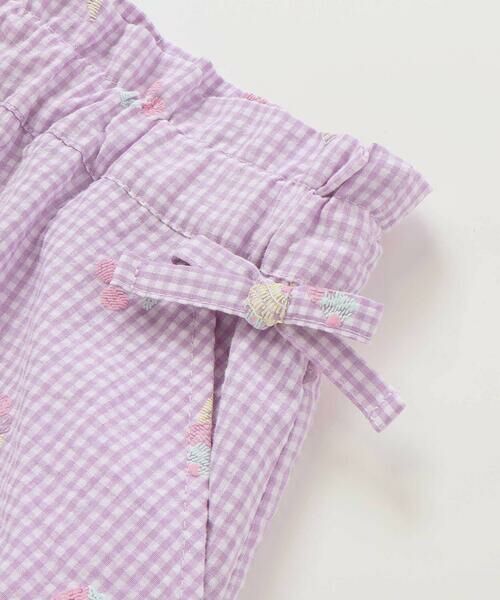 SLAP SLIP / スラップ スリップ ショート・ハーフ・半端丈パンツ | 【お揃い】カラフルスイーツ刺しゅう風発泡プリント柄サイドリボン裾タックショートパンツ(90~130cm) | 詳細10