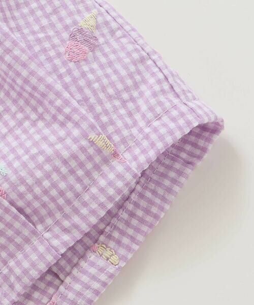 SLAP SLIP / スラップ スリップ ショート・ハーフ・半端丈パンツ | 【お揃い】カラフルスイーツ刺しゅう風発泡プリント柄サイドリボン裾タックショートパンツ(90~130cm) | 詳細12