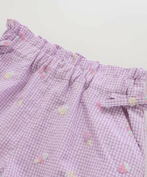 SLAP SLIP / スラップ スリップ ショート・ハーフ・半端丈パンツ | 【お揃い】カラフルスイーツ刺しゅう風発泡プリント柄サイドリボン裾タックショートパンツ(90~130cm) | 詳細9