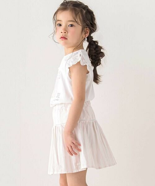 SLAP SLIP / スラップ スリップ ミニ・ひざ丈スカート | 【お揃い】はしごレースマルチストライプスカパン(90~130cm) | 詳細3