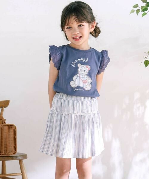 SLAP SLIP / スラップ スリップ ミニ・ひざ丈スカート | 【お揃い】はしごレースマルチストライプスカパン(90~130cm) | 詳細7