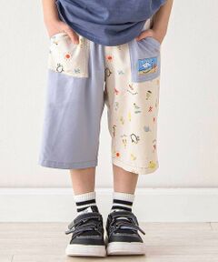 SLAP SLIP / スラップ スリップ ショート・ハーフ・半端丈パンツ | 【お揃い/接触冷感】無地ヒマワリサファリ柄切り替えポケット付き麻レーヨンパンツ(80~130cm)