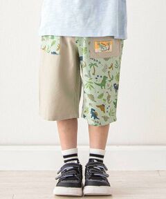 SLAP SLIP / スラップ スリップ ショート・ハーフ・半端丈パンツ | 【お揃い/接触冷感】無地ヒマワリサファリ柄切り替えポケット付き麻レーヨンパンツ(80~130cm)