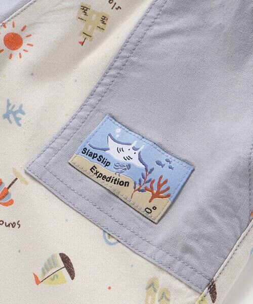 SLAP SLIP / スラップ スリップ ショート・ハーフ・半端丈パンツ | 【お揃い/接触冷感】無地ヒマワリサファリ柄切り替えポケット付き麻レーヨンパンツ(80~130cm) | 詳細6