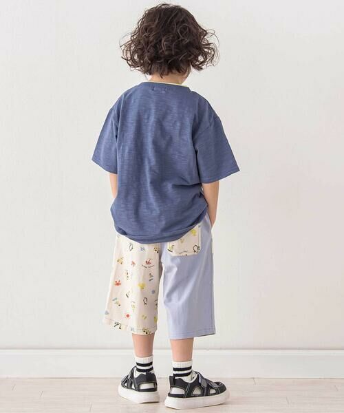 SLAP SLIP / スラップ スリップ ショート・ハーフ・半端丈パンツ | 【お揃い/接触冷感】無地ヒマワリサファリ柄切り替えポケット付き麻レーヨンパンツ(80~130cm) | 詳細12