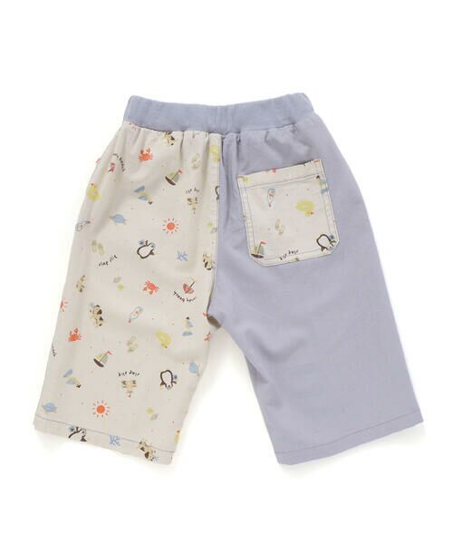 SLAP SLIP / スラップ スリップ ショート・ハーフ・半端丈パンツ | 【お揃い/接触冷感】無地ヒマワリサファリ柄切り替えポケット付き麻レーヨンパンツ(80~130cm) | 詳細3