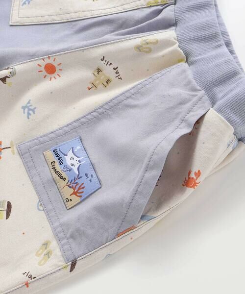 SLAP SLIP / スラップ スリップ ショート・ハーフ・半端丈パンツ | 【お揃い/接触冷感】無地ヒマワリサファリ柄切り替えポケット付き麻レーヨンパンツ(80~130cm) | 詳細5