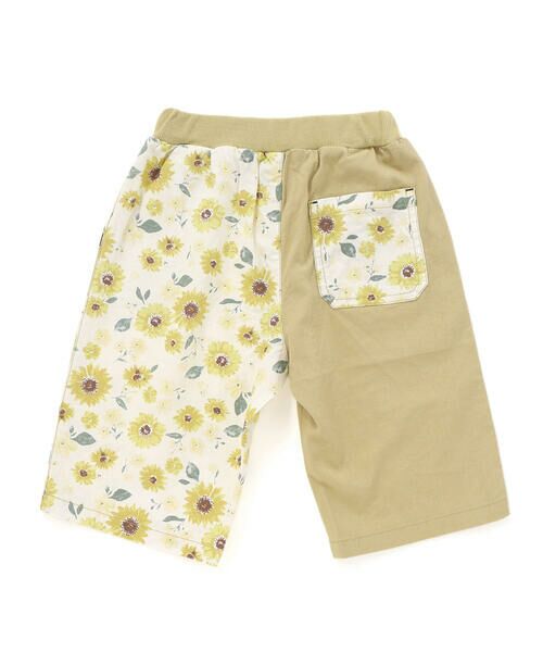 SLAP SLIP / スラップ スリップ ショート・ハーフ・半端丈パンツ | 【お揃い/接触冷感】無地ヒマワリサファリ柄切り替えポケット付き麻レーヨンパンツ(80~130cm) | 詳細15