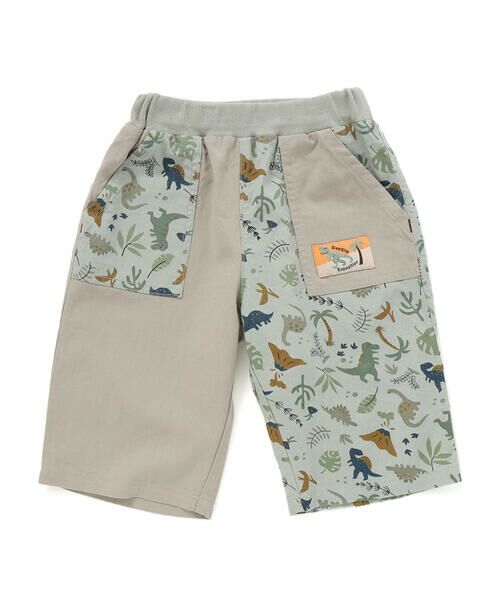 SLAP SLIP / スラップ スリップ ショート・ハーフ・半端丈パンツ | 【お揃い/接触冷感】無地ヒマワリサファリ柄切り替えポケット付き麻レーヨンパンツ(80~130cm) | 詳細19