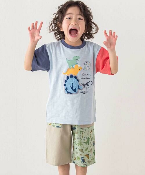 SLAP SLIP / スラップ スリップ ショート・ハーフ・半端丈パンツ | 【お揃い/接触冷感】無地ヒマワリサファリ柄切り替えポケット付き麻レーヨンパンツ(80~130cm) | 詳細22