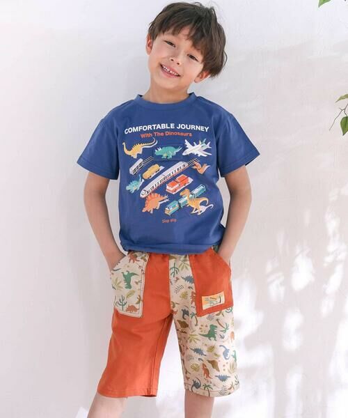 SLAP SLIP / スラップ スリップ ショート・ハーフ・半端丈パンツ | 【お揃い/接触冷感】無地ヒマワリサファリ柄切り替えポケット付き麻レーヨンパンツ(80~130cm) | 詳細27