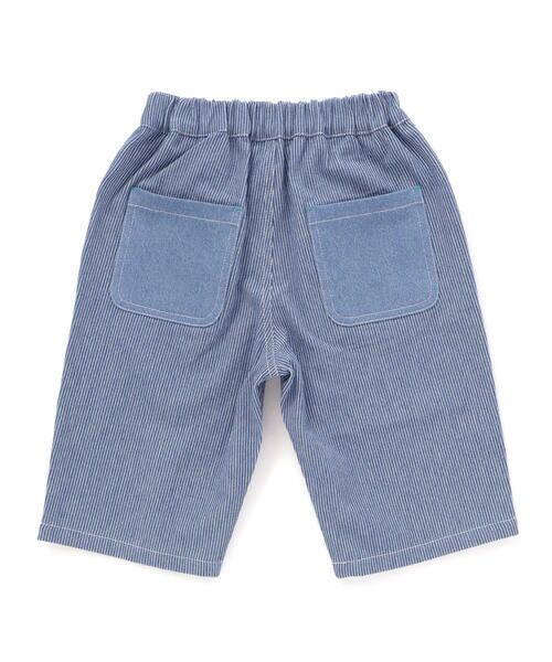 SLAP SLIP / スラップ スリップ ショート・ハーフ・半端丈パンツ | 飛行機くるま裾刺しゅうデニムヒッコリー5.5分丈パンツ(80~130cm) | 詳細13