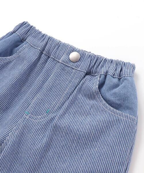 SLAP SLIP / スラップ スリップ ショート・ハーフ・半端丈パンツ | 飛行機くるま裾刺しゅうデニムヒッコリー5.5分丈パンツ(80~130cm) | 詳細14