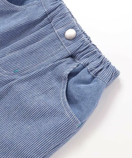 SLAP SLIP / スラップ スリップ ショート・ハーフ・半端丈パンツ | 飛行機くるま裾刺しゅうデニムヒッコリー5.5分丈パンツ(80~130cm) | 詳細15