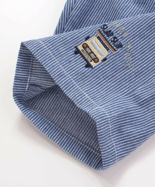 SLAP SLIP / スラップ スリップ ショート・ハーフ・半端丈パンツ | 飛行機くるま裾刺しゅうデニムヒッコリー5.5分丈パンツ(80~130cm) | 詳細18