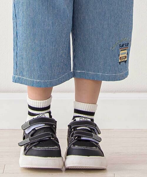 SLAP SLIP / スラップ スリップ ショート・ハーフ・半端丈パンツ | 飛行機くるま裾刺しゅうデニムヒッコリー5.5分丈パンツ(80~130cm) | 詳細21