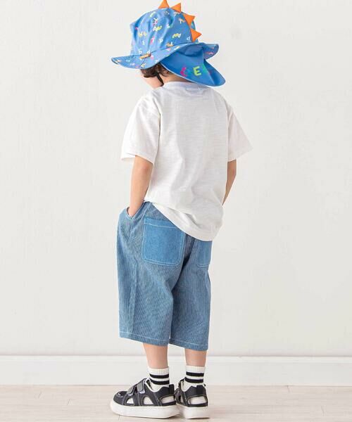 SLAP SLIP / スラップ スリップ ショート・ハーフ・半端丈パンツ | 飛行機くるま裾刺しゅうデニムヒッコリー5.5分丈パンツ(80~130cm) | 詳細11