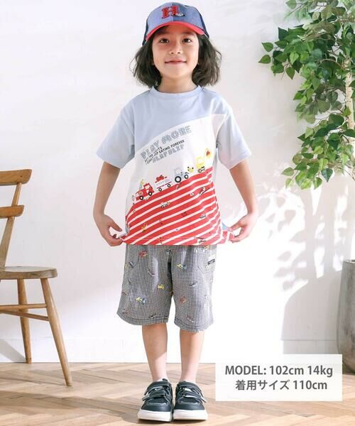 SLAP SLIP / スラップ スリップ ショート・ハーフ・半端丈パンツ | はたらくくるま刺しゅう風発泡プリント柄サイドポケットハーフパンツ(80~130cm) | 詳細1