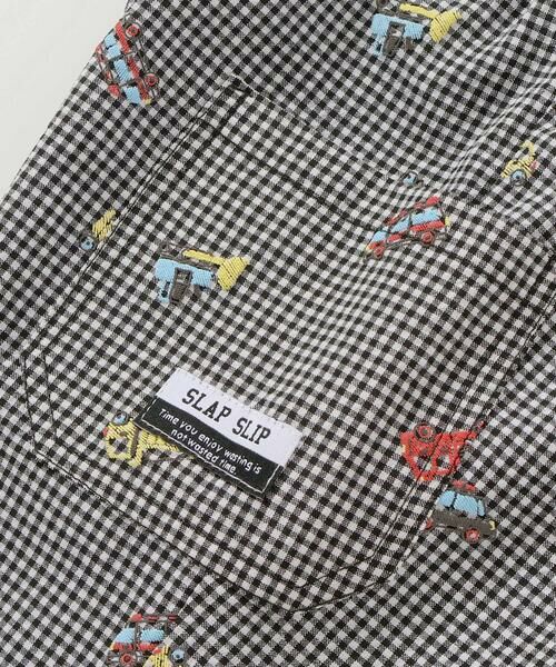 SLAP SLIP / スラップ スリップ ショート・ハーフ・半端丈パンツ | はたらくくるま刺しゅう風発泡プリント柄サイドポケットハーフパンツ(80~130cm) | 詳細7