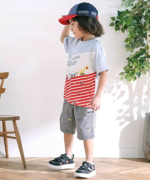 SLAP SLIP / スラップ スリップ ショート・ハーフ・半端丈パンツ | はたらくくるま刺しゅう風発泡プリント柄サイドポケットハーフパンツ(80~130cm) | 詳細2