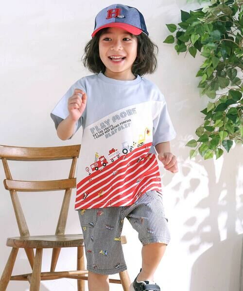 SLAP SLIP / スラップ スリップ ショート・ハーフ・半端丈パンツ | はたらくくるま刺しゅう風発泡プリント柄サイドポケットハーフパンツ(80~130cm) | 詳細3