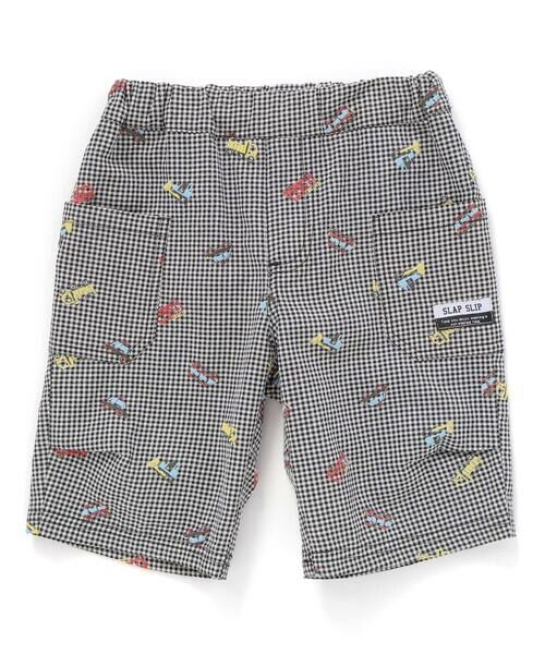 SLAP SLIP / スラップ スリップ ショート・ハーフ・半端丈パンツ | はたらくくるま刺しゅう風発泡プリント柄サイドポケットハーフパンツ(80~130cm) | 詳細4