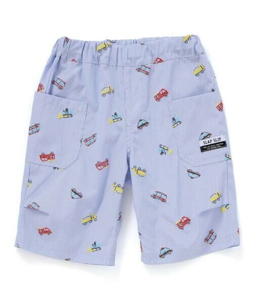 SLAP SLIP / スラップ スリップ ショート・ハーフ・半端丈パンツ | はたらくくるま刺しゅう風発泡プリント柄サイドポケットハーフパンツ(80~130cm) | 詳細12