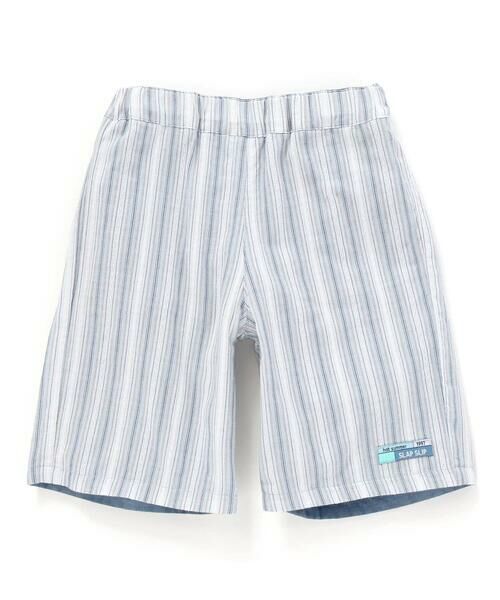 SLAP SLIP / スラップ スリップ ショート・ハーフ・半端丈パンツ | 【お揃い】マルチストライプダンガリーリバーシブルハーフパンツ(80~130cm) | 詳細3