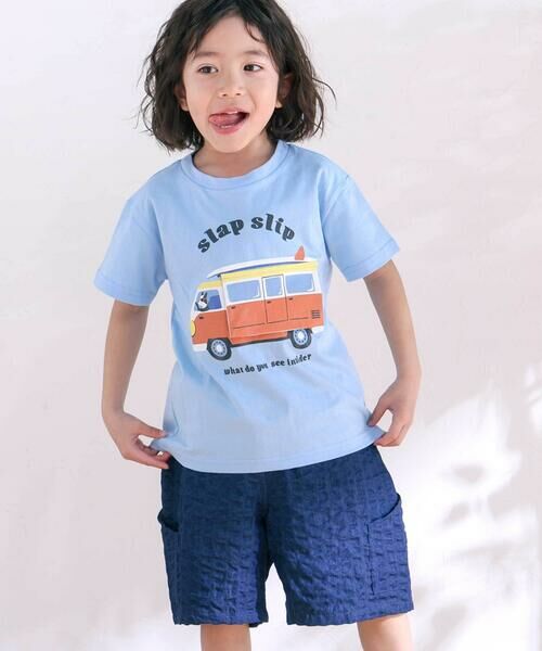 SLAP SLIP / スラップ スリップ ショート・ハーフ・半端丈パンツ | サイドポケットポコポコサッカーデニムハーフパンツ(80~130cm) | 詳細2