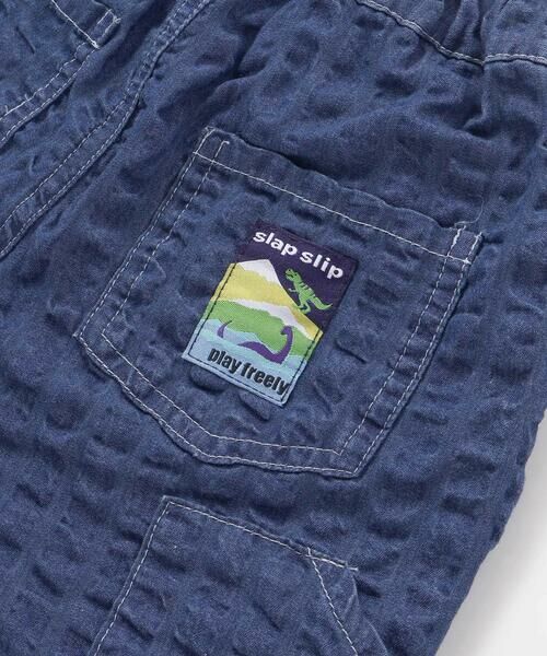 SLAP SLIP / スラップ スリップ ショート・ハーフ・半端丈パンツ | サイドポケットポコポコサッカーデニムハーフパンツ(80~130cm) | 詳細9