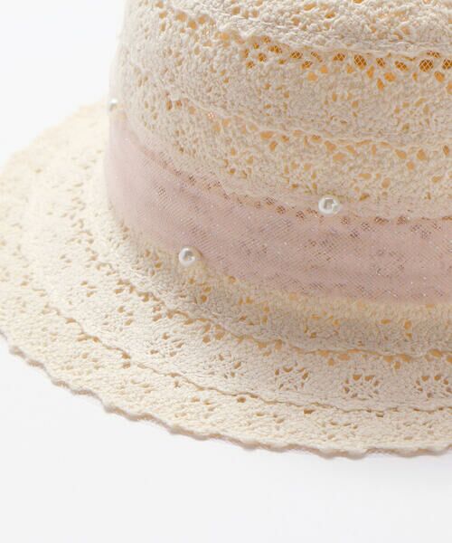 SLAP SLIP / スラップ スリップ ハット | パール付きキラキラチュールリボンハット(48~54cm) | 詳細3