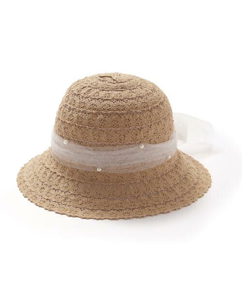 SLAP SLIP / スラップ スリップ ハット | パール付きキラキラチュールリボンハット(48~54cm) | 詳細10