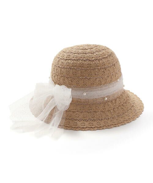 SLAP SLIP / スラップ スリップ ハット | パール付きキラキラチュールリボンハット(48~54cm) | 詳細11