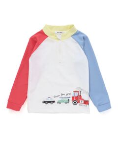 SLAP SLIP / スラップ スリップ 水着・スイムグッズ | はたらくくるまうみのいきもの恐竜ドドーンとモチーフプリントハーフジップラッシュガード(90~130cm)