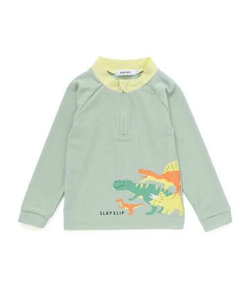 SLAP SLIP / スラップ スリップ 水着・スイムグッズ | はたらくくるまうみのいきもの恐竜ドドーンとモチーフプリントハーフジップラッシュガード(90~130cm) | 詳細13