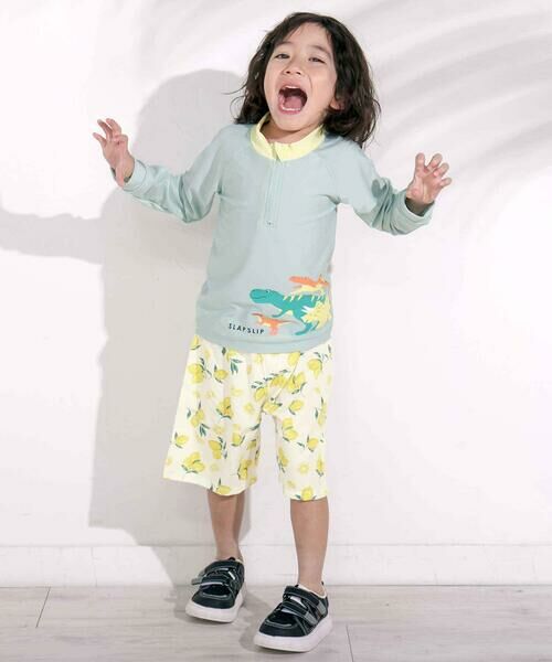 SLAP SLIP / スラップ スリップ 水着・スイムグッズ | はたらくくるまうみのいきもの恐竜ドドーンとモチーフプリントハーフジップラッシュガード(90~130cm) | 詳細9