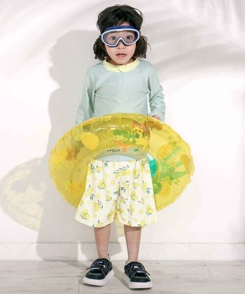 SLAP SLIP / スラップ スリップ 水着・スイムグッズ | はたらくくるまうみのいきもの恐竜ドドーンとモチーフプリントハーフジップラッシュガード(90~130cm) | 詳細10